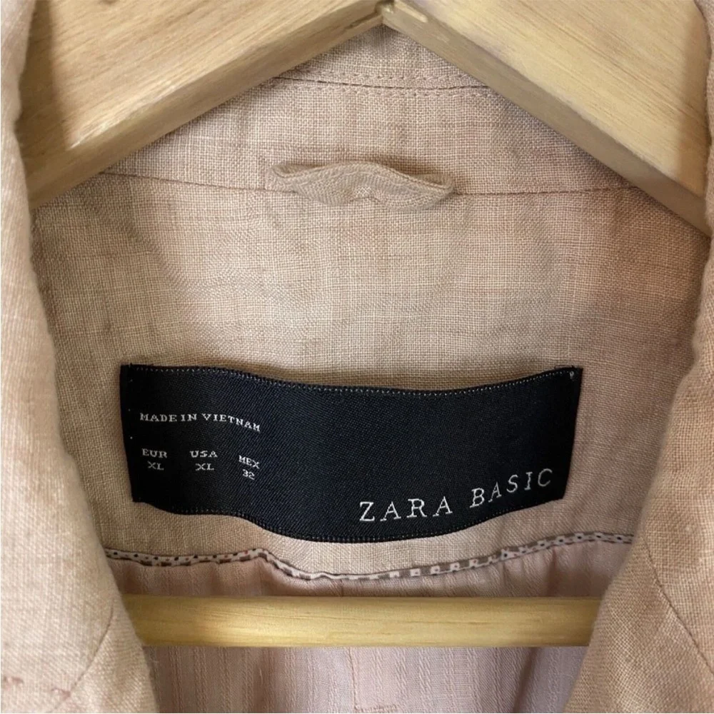 ⛱️Zara - Blush Pink 100% Linen Blazer - XL